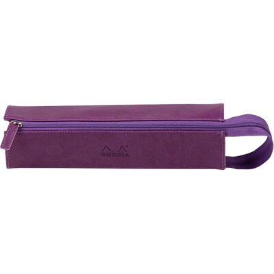 Rhodiarama Violet Faux Leather Pencil Case - Stationery Organizer Rhodiarama Violet Faux Leather Pencil Case - Stationery Organizer