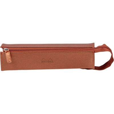 Trousse en simili cuir italien Rhodiarama - 23x5x5 cm - Cuivre - Lot de 2 Trousse en simili cuir italien Rhodiarama - 23x5x5 cm - Cuivre - Lot de 2