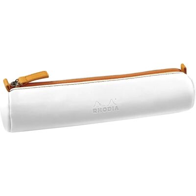 Trousse ronde Rhodiarama en simili cuir italien 5x21,5cm - Blanc - Lot de 3 Jaune Trousse ronde Rhodiarama en simili cuir italien 5x21,5cm - Blanc - Lot de 3 Jaune