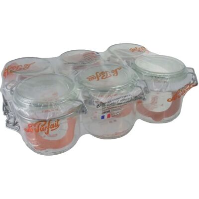 Le Parfait 6x 350ml Glasgefäße mit orangeem Dichtung Le Parfait 6x 350ml Glasgefäße mit orangeem Dichtung