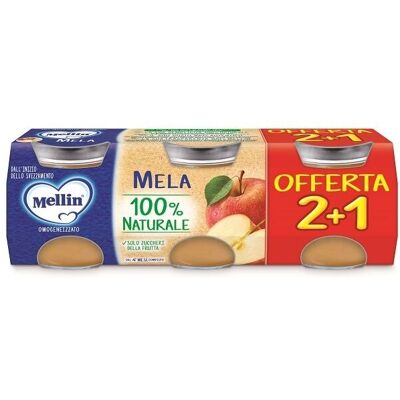 Purea di mela Mellin Nutricia - Cibo per bambini - 3 x 100g Purea di mela Mellin Nutricia - Cibo per bambini - 3 x 100g