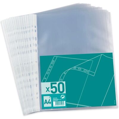 Oxford 50 perforierte A4 Polypropylentaschen - Dokumententaschen Oxford 50 perforierte A4 Polypropylentaschen - Dokumententaschen