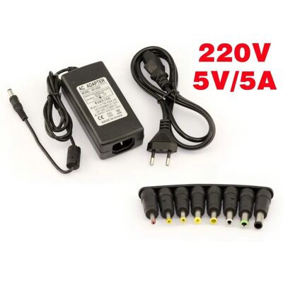 Kalea-Informatique Boîtier d'Alimentation Externe - AC 220V vers DC 5V 5A - 8 Embouts Kalea-Informatique Boîtier d'Alimentation Externe - AC 220V vers DC 5V 5A - 8 Embouts