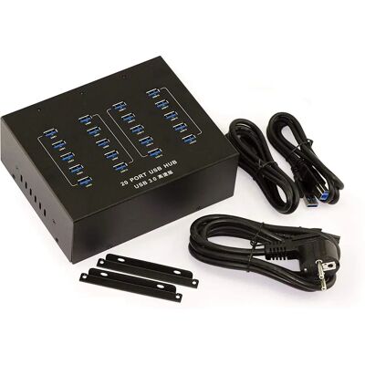 Kalea Informatique Industriell Concentrateur USB - 20 Ports - 5Gbps - Montage en Rack - Publicité Kalea Informatique Industriell Concentrateur USB - 20 Ports - 5Gbps - Montage en Rack - Publicité