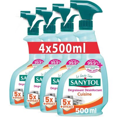 Sanytol Dégraissant pour Cuisine - 500ml - Lot de 3 - Publicité Sanytol Dégraissant pour Cuisine - 500ml - Lot de 3 - Publicité