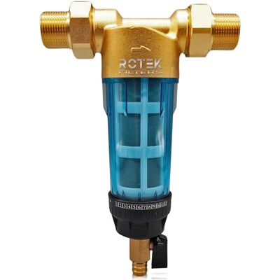 Rosmmel Messing Wasserfilter - 40 Mikron Edelstahl Mesh - Automatische Reinigung - Wassersystem Rosmmel Messing Wasserfilter - 40 Mikron Edelstahl Mesh - Automatische Reinigung - Wassersystem