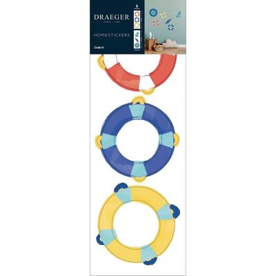 Autocollant mural Draeger - Bouée, compas, marin - Multicolore 69,5x24cm - Publicité Autocollant mural Draeger - Bouée, compas, marin - Multicolore 69,5x24cm - Publicité