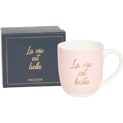Draeger Mok - La vie est belle - Keramiek, 320mL Draeger Mok - La vie est belle - Keramiek, 320mL