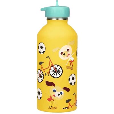 Draeger Bottiglia in acciaio inossidabile - Cani in monopattino Giallo - Bottiglia d'acqua Draeger Bottiglia in acciaio inossidabile - Cani in monopattino Giallo - Bottiglia d'acqua