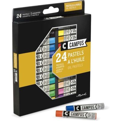 Raphael - Campus - 24 couleurs - pastels à l'huile - Publicité Raphael - Campus - 24 couleurs - pastels à l'huile - Publicité