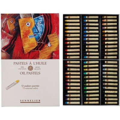 Pastéis a óleo para artistas Sennelier - Cores sortidas - Conjunto de 72 Pastéis a óleo para artistas Sennelier - Cores sortidas - Conjunto de 72