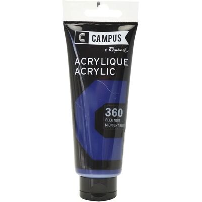 Peinture acrylique Campus - Bleu minuit - 100ml - Matériel d'art - Publicité Peinture acrylique Campus - Bleu minuit - 100ml - Matériel d'art - Publicité