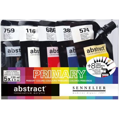 Sennelier Primary Colours Acrylic Paint Set - Heavy Body, 5 x 120ml Sennelier Primary Colours Acrylic Paint Set - Heavy Body, 5 x 120ml