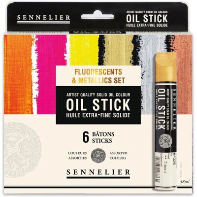 Sennelier Qualidade Artística Bastão de Cor de Óleo Fluorescentes & Metálicos Sennelier Qualidade Artística Bastão de Cor de Óleo Fluorescentes & Metálicos