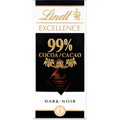 Lindt Excellence 99% Cocoa Dark Chocolate Bar Lindt Excellence 99% Cocoa Dark Chocolate Bar