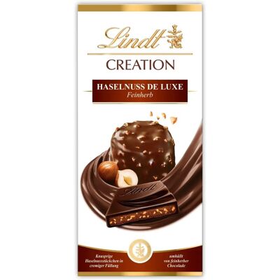 Chocolat noir à la crème de noisettes Lindt - Chocolat - Publicité Chocolat noir à la crème de noisettes Lindt - Chocolat - Publicité