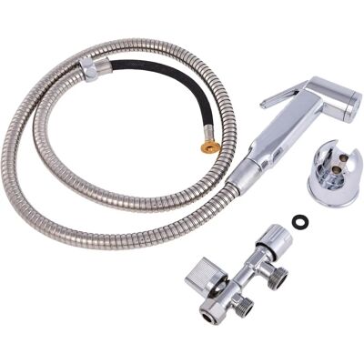 Kit d'hygiène pour WC Rousseau - Ensemble complet avec douche, support et robinet 3 voies - Publicité Kit d'hygiène pour WC Rousseau - Ensemble complet avec douche, support et robinet 3 voies - Publicité