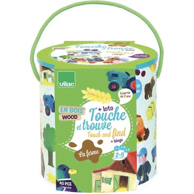Vilac 2410 - Juego de Reconocimiento Táctil - La Granja - 21 Piezas en Madera Vilac 2410 - Juego de Reconocimiento Táctil - La Granja - 21 Piezas en Madera