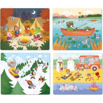 Vilac - Set van 4 houten puzzels voor vakantie Vilac - Set van 4 houten puzzels voor vakantie