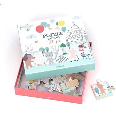 Vilac Modell 24-teiliger Holzpuzzle - Paris Vilac Modell 24-teiliger Holzpuzzle - Paris