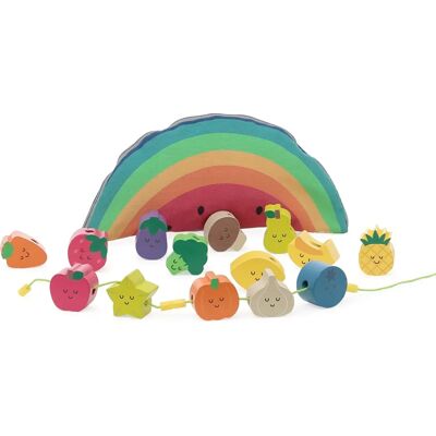 Vilac - Cuentas de madera Tutti frutti para niños - Juguete educativo Vilac - Cuentas de madera Tutti frutti para niños - Juguete educativo