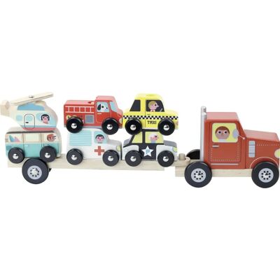 Vilac Vehículo de Juguete Rojo - Empil'auto - Vilac - Camión Transportador - 2+ años Vilac Vehículo de Juguete Rojo - Empil'auto - Vilac - Camión Transportador - 2+ años