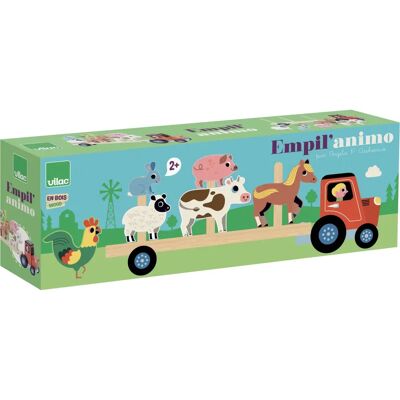 Vilac Modello 7602 Trattore Rosso con Animali - Giocattolo in Legno Impilabile Vilac Modello 7602 Trattore Rosso con Animali - Giocattolo in Legno Impilabile