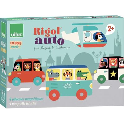 Jeu de transport magnétique Vilac - Véhicules en bois pour enfants 2+ Jeu de transport magnétique Vilac - Véhicules en bois pour enfants 2+