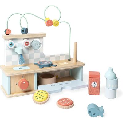 Vilac - Holzspielküche mit Mehrfachaktivitäten für Kinder 18+ Monate - Rot Vilac - Holzspielküche mit Mehrfachaktivitäten für Kinder 18+ Monate - Rot