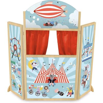 Vilac - Teatro de marionetas de circo en madera de Michelle Carlslund - 115cm Blanco Vilac - Teatro de marionetas de circo en madera de Michelle Carlslund - 115cm Blanco
