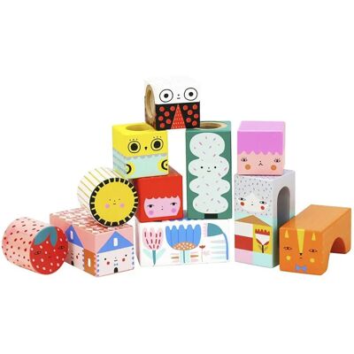 Blocs en Bois Multicolores Vilac - 11 Pièces - Jouet Éducatif dès 18 Mois - Publicité Blocs en Bois Multicolores Vilac - 11 Pièces - Jouet Éducatif dès 18 Mois - Publicité