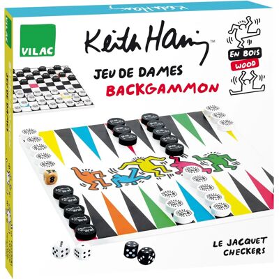 Vilac Dam och Backgammon Keith Haring - 8+ - Blå Vilac Dam och Backgammon Keith Haring - 8+ - Blå