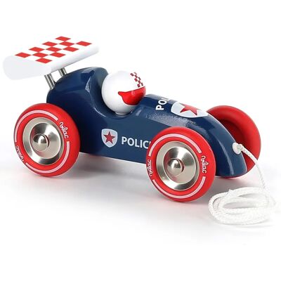 Vilac Houten Politieauto Speelgoed - Trekauto voor kinderen Vilac Houten Politieauto Speelgoed - Trekauto voor kinderen