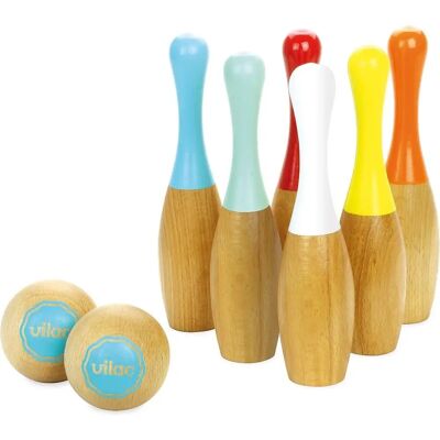 Vilac - Birilli in legno bicolori per bambini - 24cm Vilac - Birilli in legno bicolori per bambini - 24cm