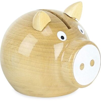 Vilac Hucha de Madera Blanca - Cerdito para Ahorros Vilac Hucha de Madera Blanca - Cerdito para Ahorros