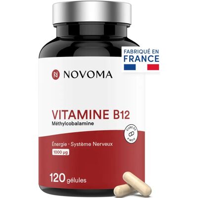Novoma Vitamine B12 - Énergie & Système Nerveux - 120 Gélules - Publicité Novoma Vitamine B12 - Énergie & Système Nerveux - 120 Gélules - Publicité
