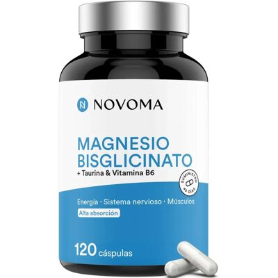 Novoma Magnésium Bisglycinate - Énergie Stress & Muscles - 120 Gélules - Publicité Novoma Magnésium Bisglycinate - Énergie Stress & Muscles - 120 Gélules - Publicité