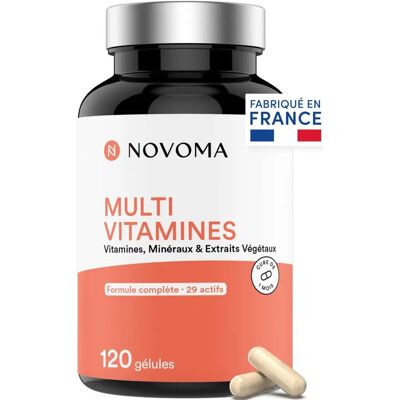 Multivitamines Novoma - 29 Vitamines, Minéraux & Extraits Végétaux - 120 Capsules - Publicité Multivitamines Novoma - 29 Vitamines, Minéraux & Extraits Végétaux - 120 Capsules - Publicité
