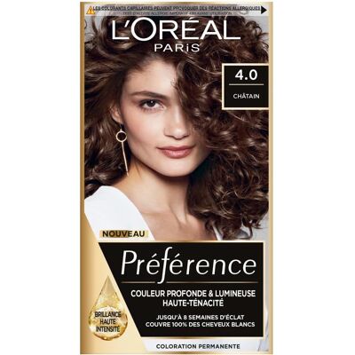 L'OREAL PARIS Couleur Permanente Préférée - Châtain - Coloration capillaire - Publicité L'OREAL PARIS Couleur Permanente Préférée - Châtain - Coloration capillaire - Publicité