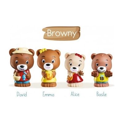 Set de jouets enfants Klorofil - Famille Browny Classique - 4 Figurines - Publicité Set de jouets enfants Klorofil - Famille Browny Classique - 4 Figurines - Publicité