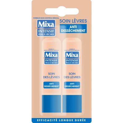 Baume à lèvres Mixa - Nourrissant, Anti-dessèchement - 2 x 4.7ml Baume à lèvres Mixa - Nourrissant, Anti-dessèchement - 2 x 4.7ml