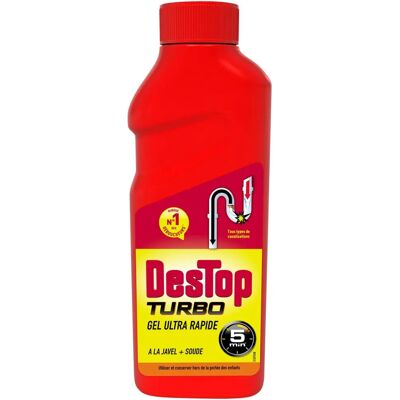 Destop Turbo Gel Déboucheur - Gel Déboucheur - Publicité Destop Turbo Gel Déboucheur - Gel Déboucheur - Publicité