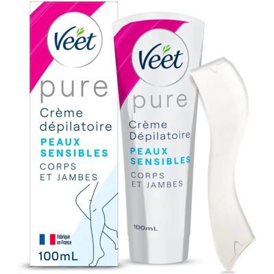 Crème dépilatoire Veet pour peau sensible - 100 ml - Publicité Crème dépilatoire Veet pour peau sensible - 100 ml - Publicité