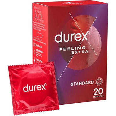Durex Feeling Extra 20 Préservatifs - Ultra-fins & Lubrifiés - Sensation Naturelle Durex Feeling Extra 20 Préservatifs - Ultra-fins & Lubrifiés - Sensation Naturelle