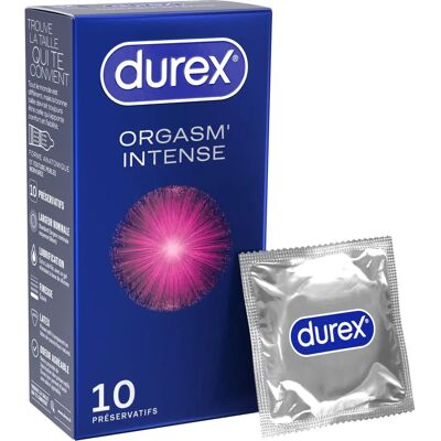 Durex Préservatifs Orgasm'Intense - 10 stimulants transparents Durex Préservatifs Orgasm'Intense - 10 stimulants transparents