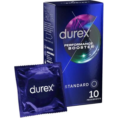 Préservatifs Performance Booster Durex - Longue durée, Benzocaïne, Easy-on - Publicité Préservatifs Performance Booster Durex - Longue durée, Benzocaïne, Easy-on - Publicité