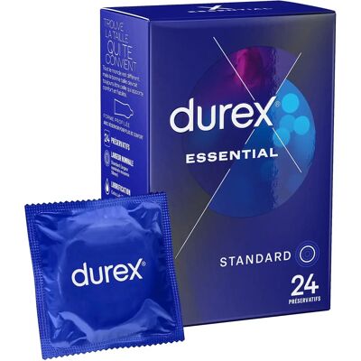 Préservatifs Essentiels Durex - 24 pièces, Transparent, Easy-on - Publicité Préservatifs Essentiels Durex - 24 pièces, Transparent, Easy-on - Publicité