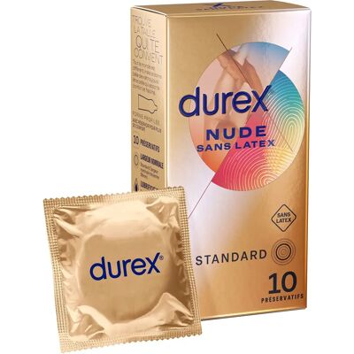 Préservatifs Nude Sans Latex Durex - 10 pièces - Sensation peau - Publicité Préservatifs Nude Sans Latex Durex - 10 pièces - Sensation peau - Publicité