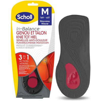 Semelles orthopédiques Scholl pour genoux et talons - Taille 42,5-45 - Publicité Semelles orthopédiques Scholl pour genoux et talons - Taille 42,5-45 - Publicité