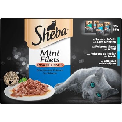 Nourriture humide SHEBA saveur poisson - Pack 12 - Publicité Nourriture humide SHEBA saveur poisson - Pack 12 - Publicité